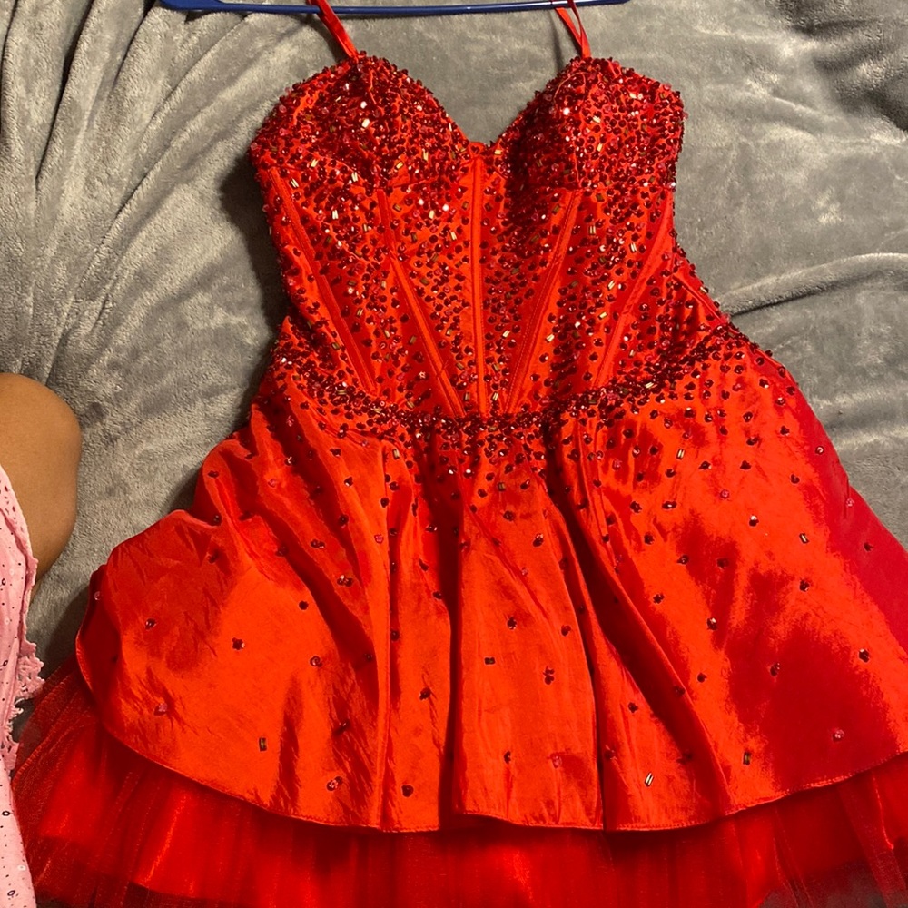 red dress